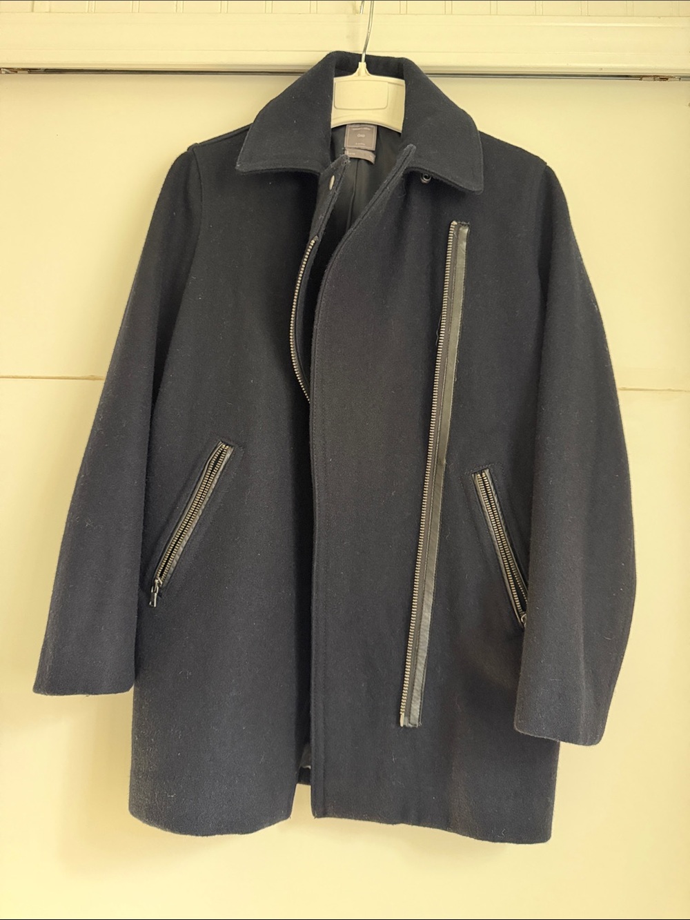 GAP Women’s Dark Navy Wool Zip-Front Coat